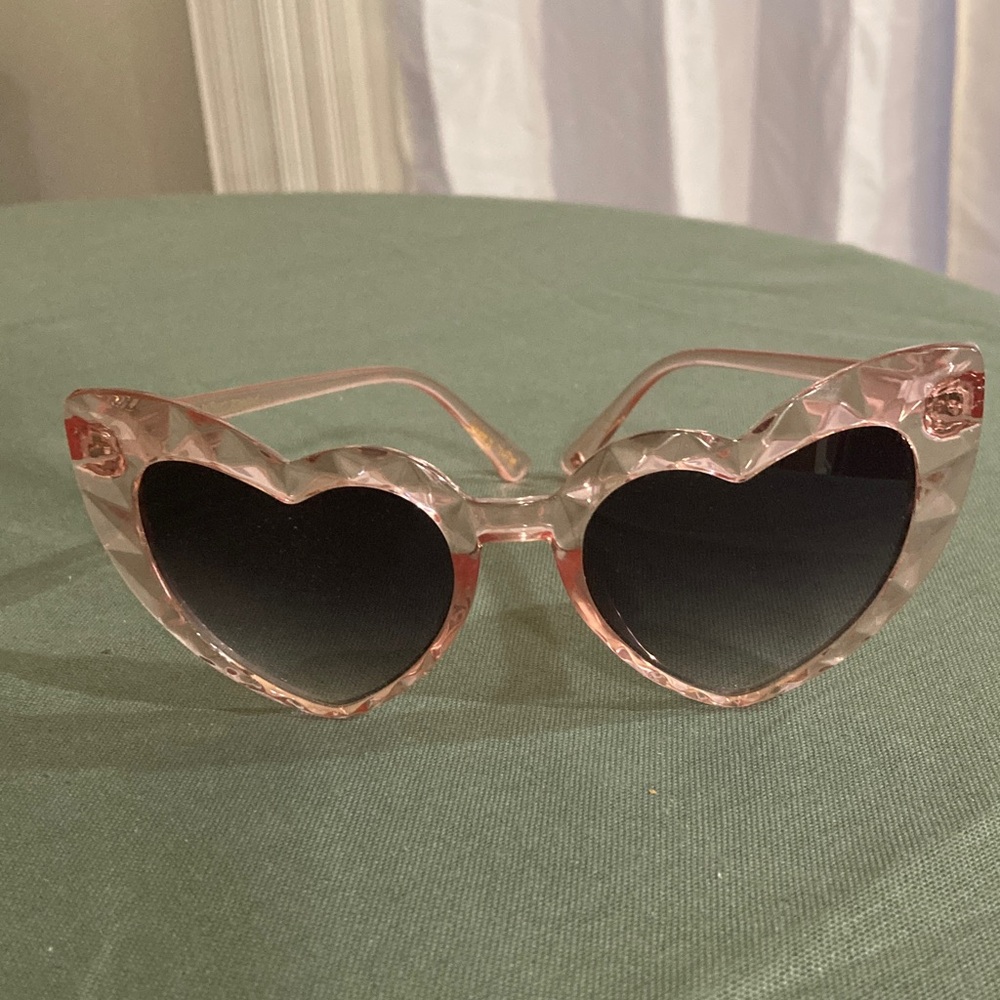 Betsey Johnson Pink Heart-Shaped Sunglasses